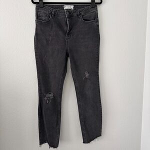 Free People Woman's‎ Black Pant Size (30) Distressed Skinny Jeans